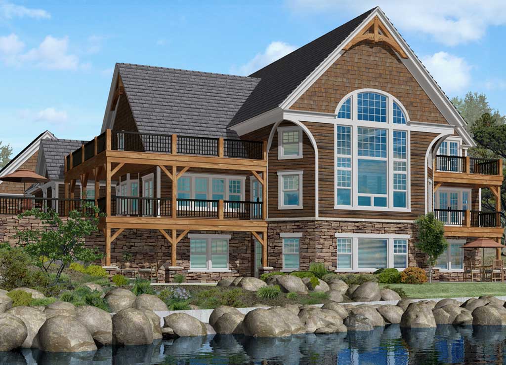 Coastal Home Plan by Woodhouse Timber Frame Home Company
