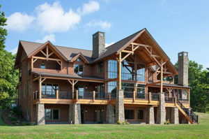 GreatCamp Douglas Fir Timber Frame Home in Lawrenceville PA