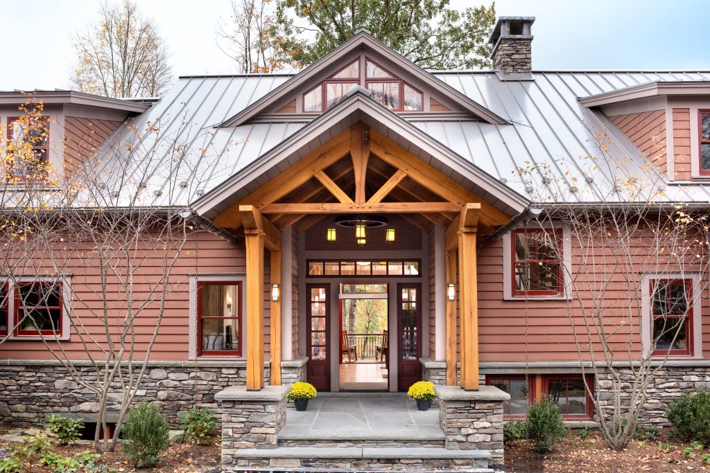 Cost to Build a Timber Frame - Home Entrance