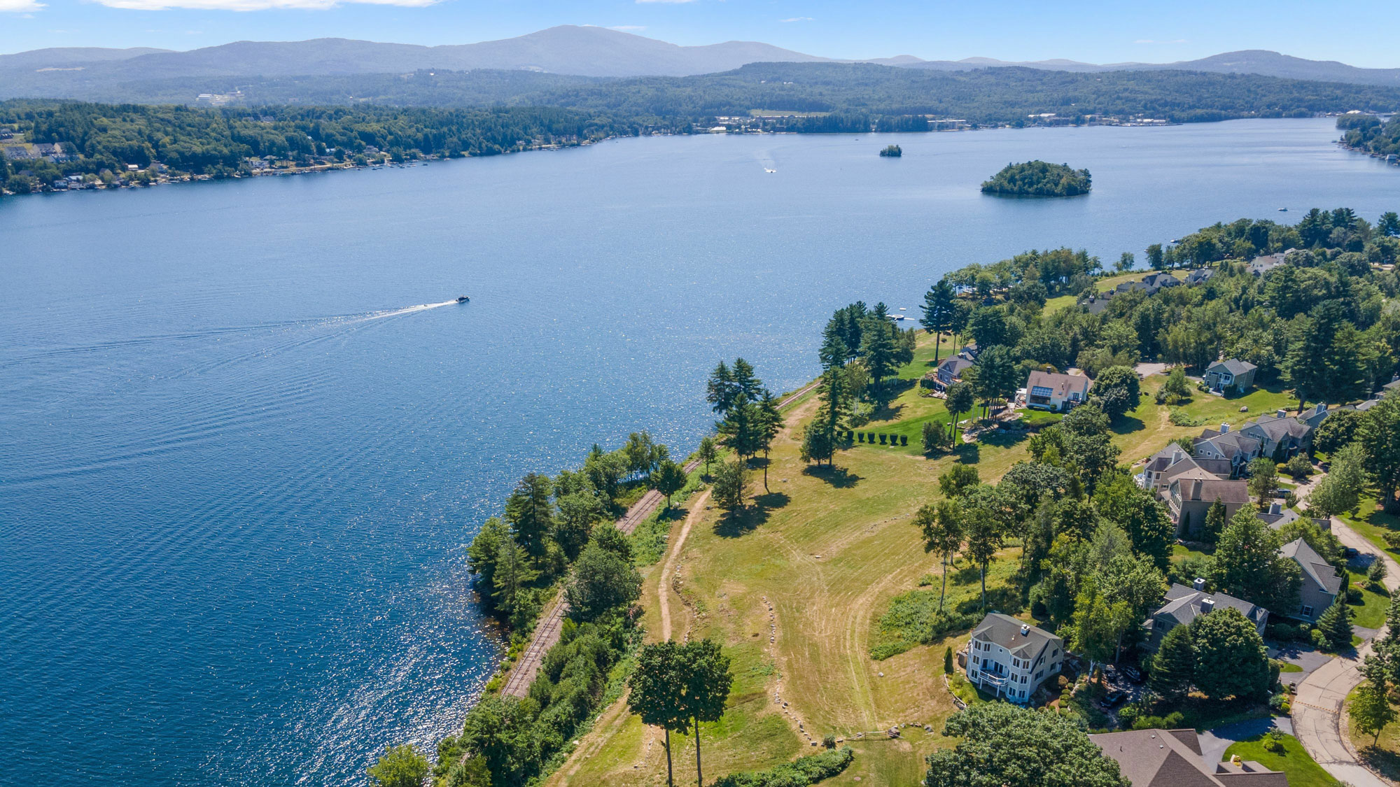 An aerial view of Lake Winnipesaukee in New Hampshire/ Photo by Wirestock Creators, Courtesy Adobe Stock
