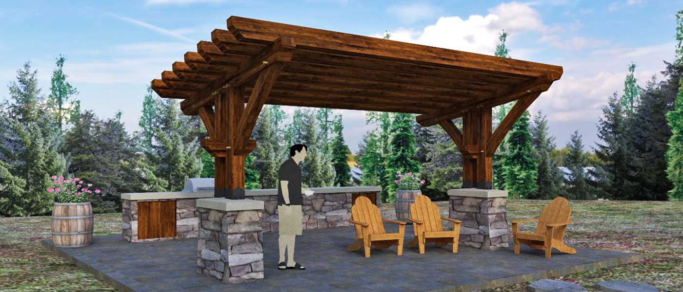 20’x10’ Timber Frame Pergola Kit