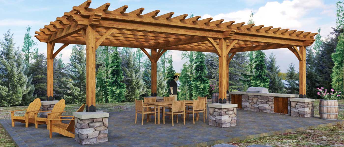 16’x31’ Timber Frame Pergola Kit