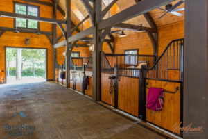 Custom Douglas Fir Timber Frame Stable in Cashiers NC