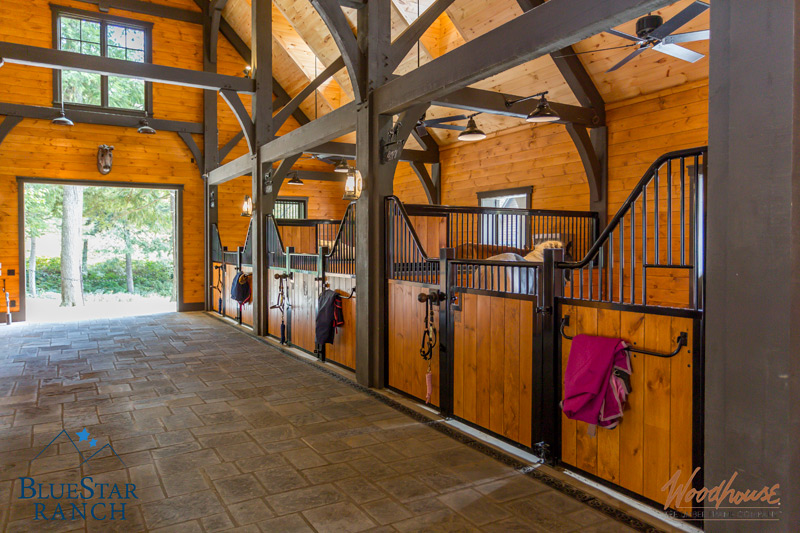 Custom Douglas Fir Timber Frame Stable in Cashiers NC