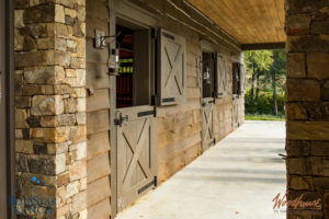 Custom Douglas Fir Timber Frame Stable in Cashiers NC