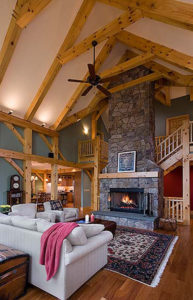 Custom Eastern White Pine Timber Frame Home in Lansing NY