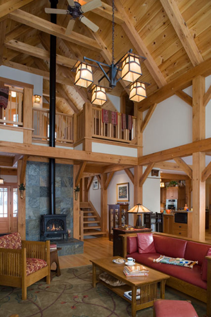 Custom Red Oak Timber Frame in Morristown, VT