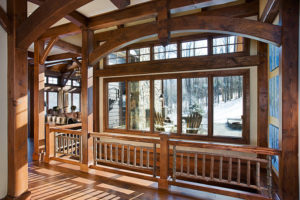 Custom Douglas Fir Timber Frame Bedroom in Windham NY