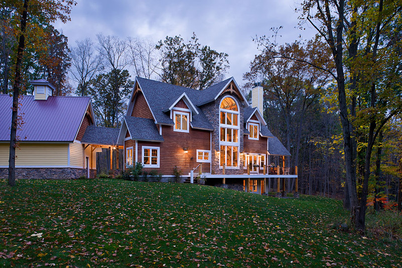 LakeView Southern Yellow Pine Timber Frame Home in Finger Lakes New York