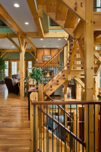 Custom Eastern White Pine Black Walnut Timber Frame Home in Finger Lakes NY