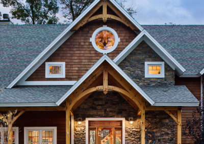 Custom Eastern White Pine Black Walnut Timber Frame Home in Finger Lakes NY
