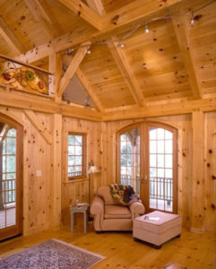 Custom Eastern White Pine Timber Frame Home in Interlaken NY