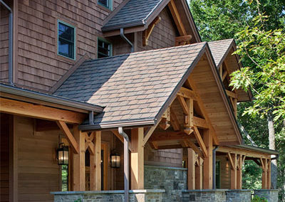 GreatCamp Eastern White Pine Timber Frame Home in Lawrenceville PA