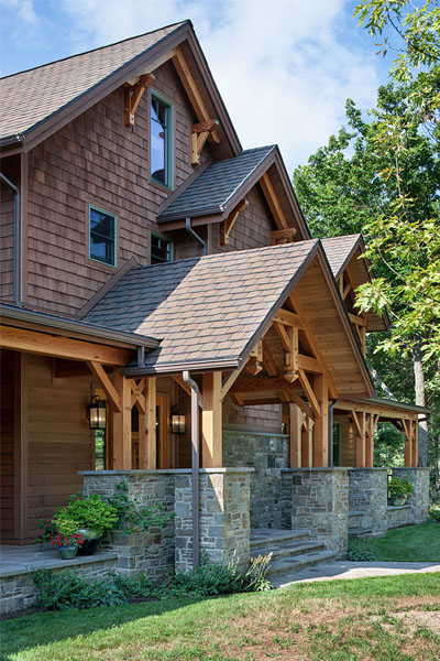 GreatCamp Douglas Fir Timber Frame Home in Lawrenceville PA
