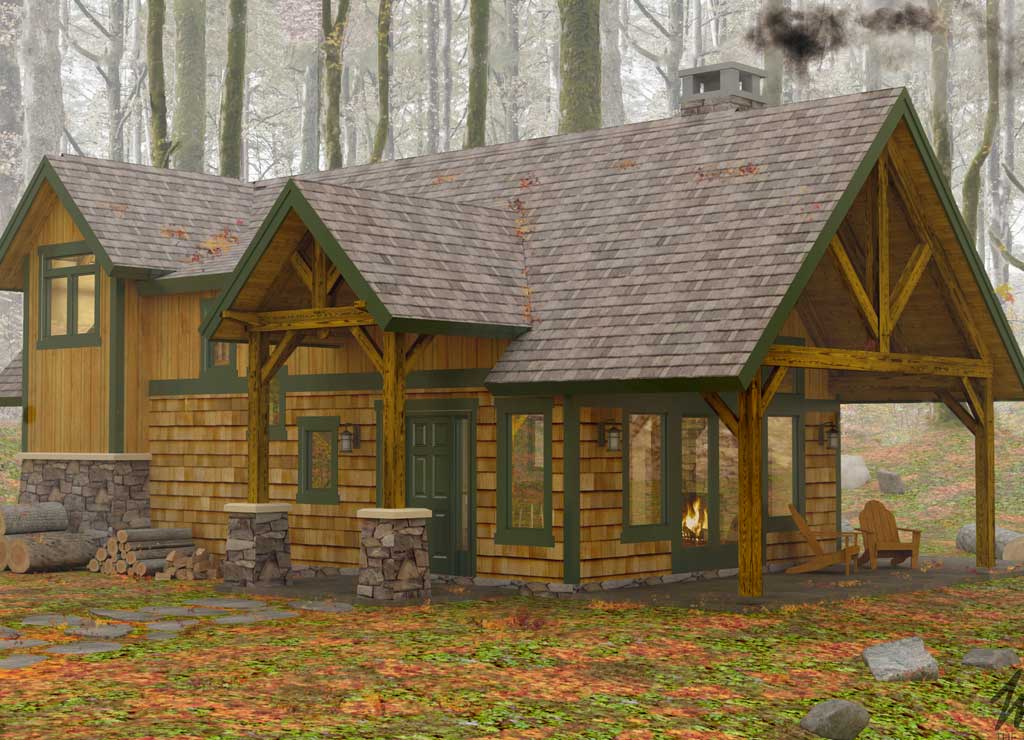 The Classic Vacation Lodge: The Sylvan Cottage - Top Timber Frame Cabin Designs