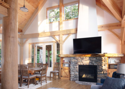 Great Room & Dining Area by Woodhouse, The Timber Frame Company
