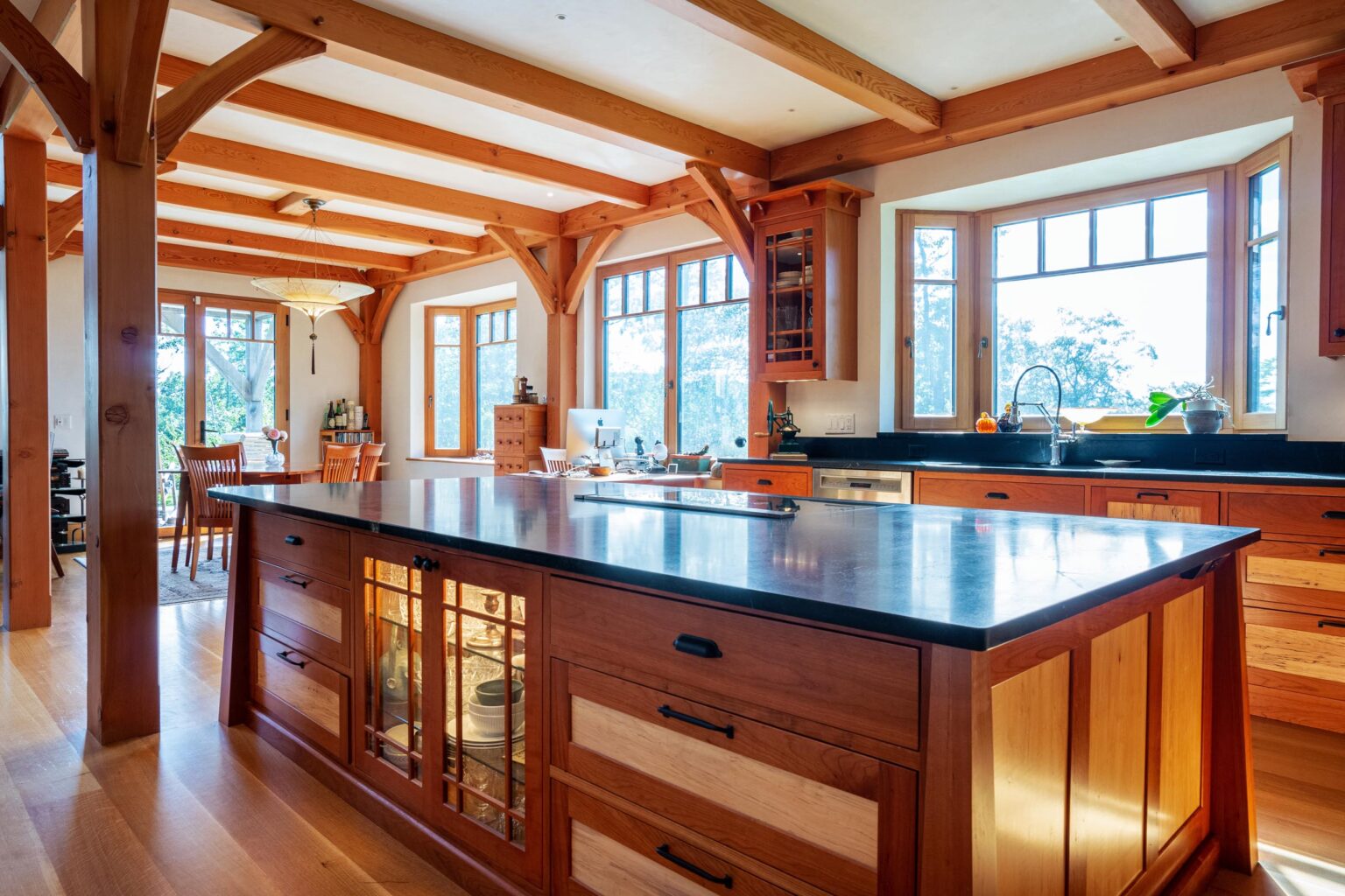 Timber Frame Kitchen by Woodhouse Timber Frame Company