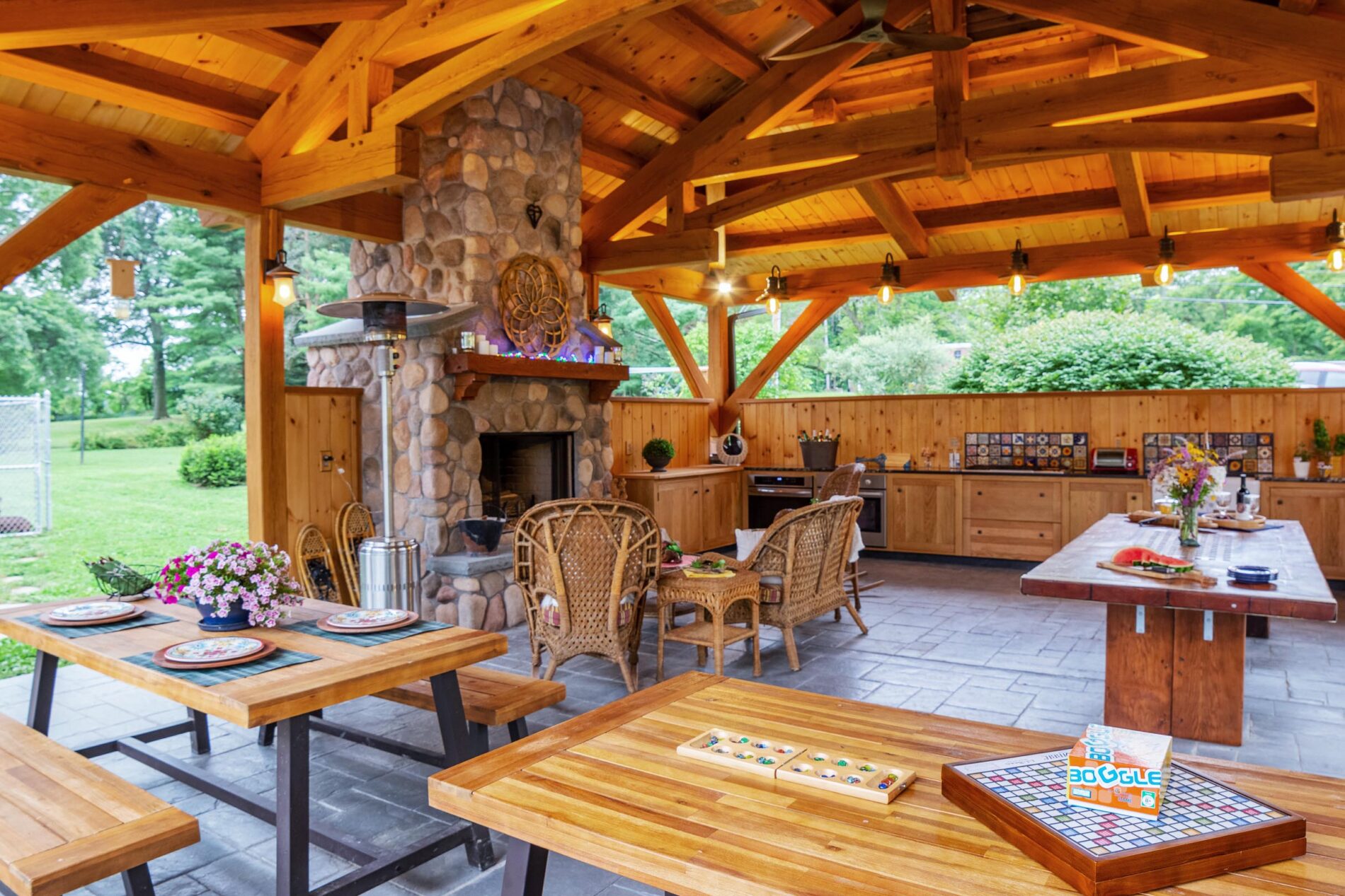 Inspiring Timber Frame Outdoor Kitchen Pavilion In Interlaken, NY ...