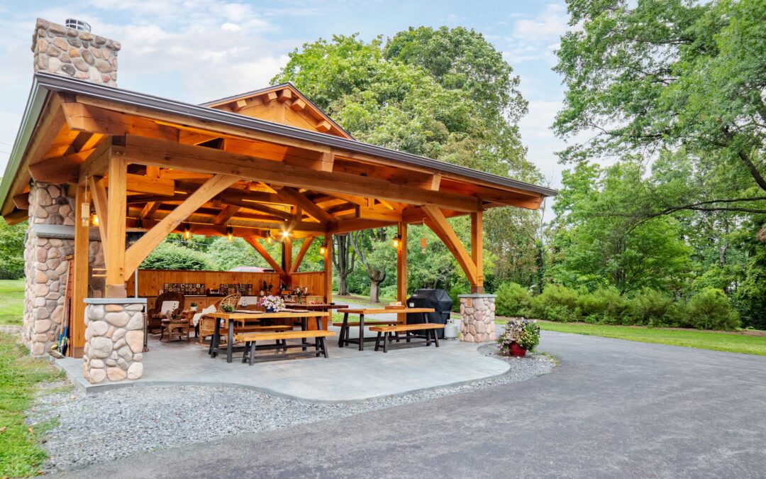 Inspiring Timber Frame Outdoor Kitchen Pavilion in Interlaken, NY