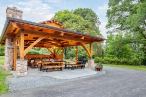 Timber Frame Outdoor Kitchen Pavilion by Woodhouse, The Timber Frame Company