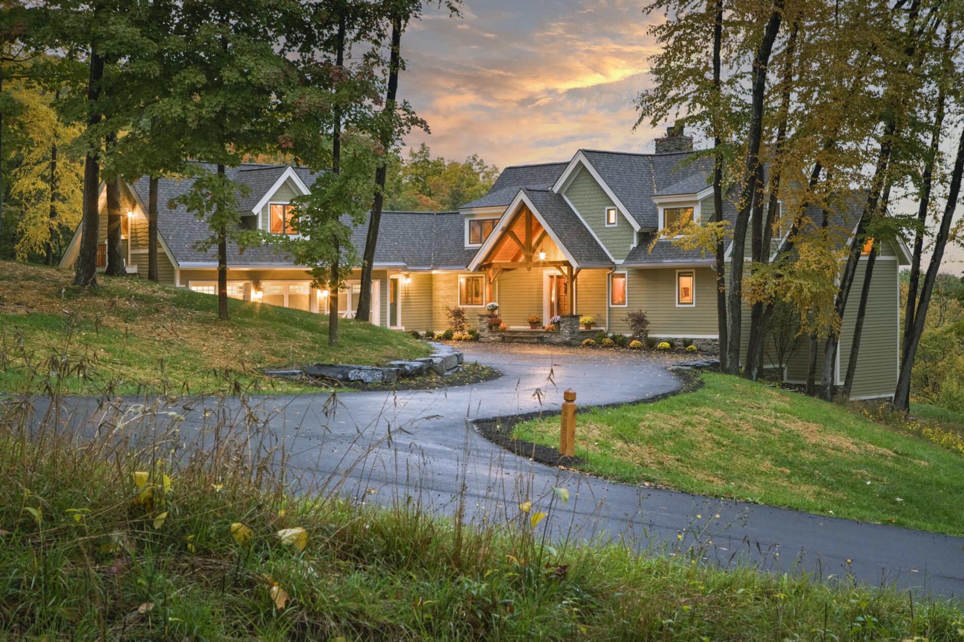 Timber Frame Lake Home in Finger Lakes NY-Exterior 1