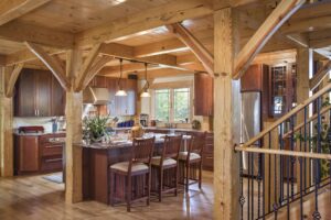 Timber Frame Lake Home in Finger Lakes NY-Kitchen