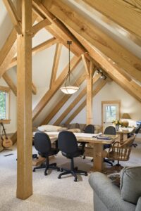 Timber Frame Lake Home in Finger Lakes NY-Office