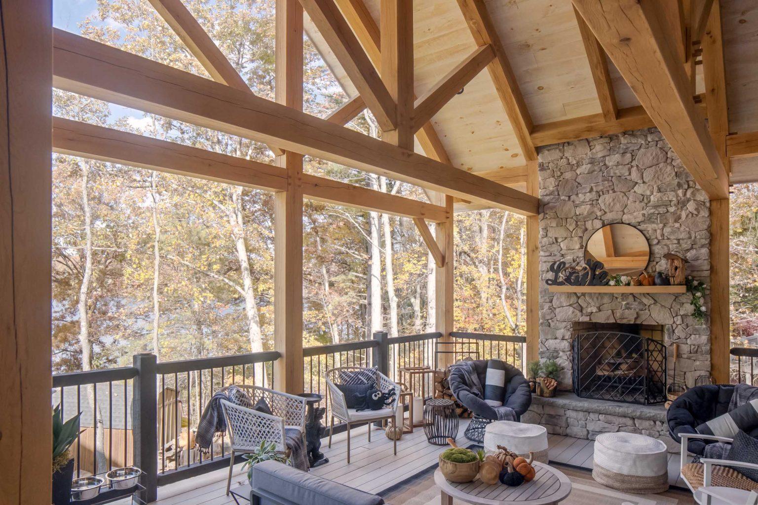 Porch of Maryland Home by Woodhouse, Timber Frame Company