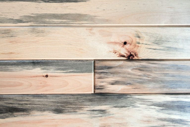 Tongue and Groove wood panels with the Bluestain finish.