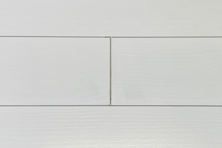 Tongue and Groove wood panels with the Arctic White finish.