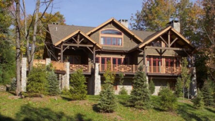 Custom Douglas Fir Timber Frame Home in Windham Mountain NY