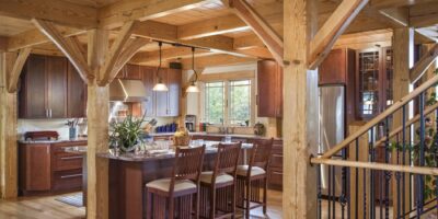 Timber Frame Lake Home in Finger Lakes NY-Kitchen