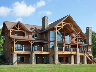 GreatCamp Douglas Fir Timber Frame Home in Lawrenceville PA